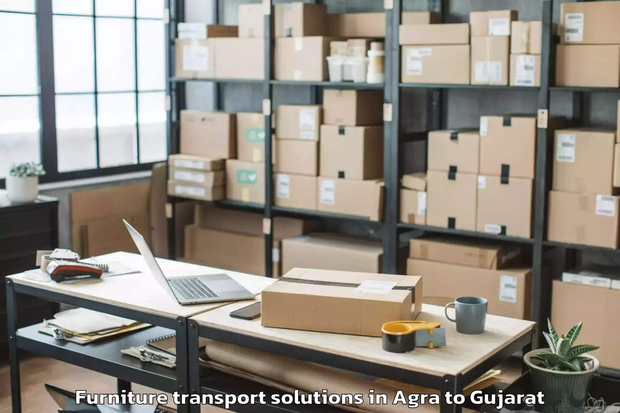 Reliable Agra to Junagadh Furniture Transport Solutions